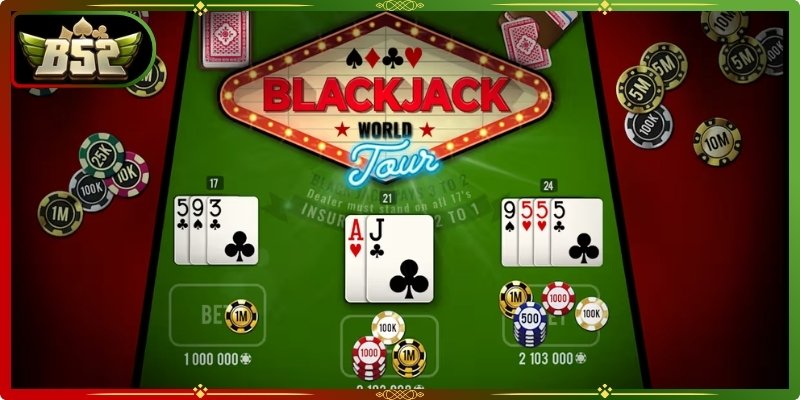 Blackjack B52Club 1 Mục tiêu thắng tại Blackjack B52Club là sở hữu tổng điểm gần 21 nhất